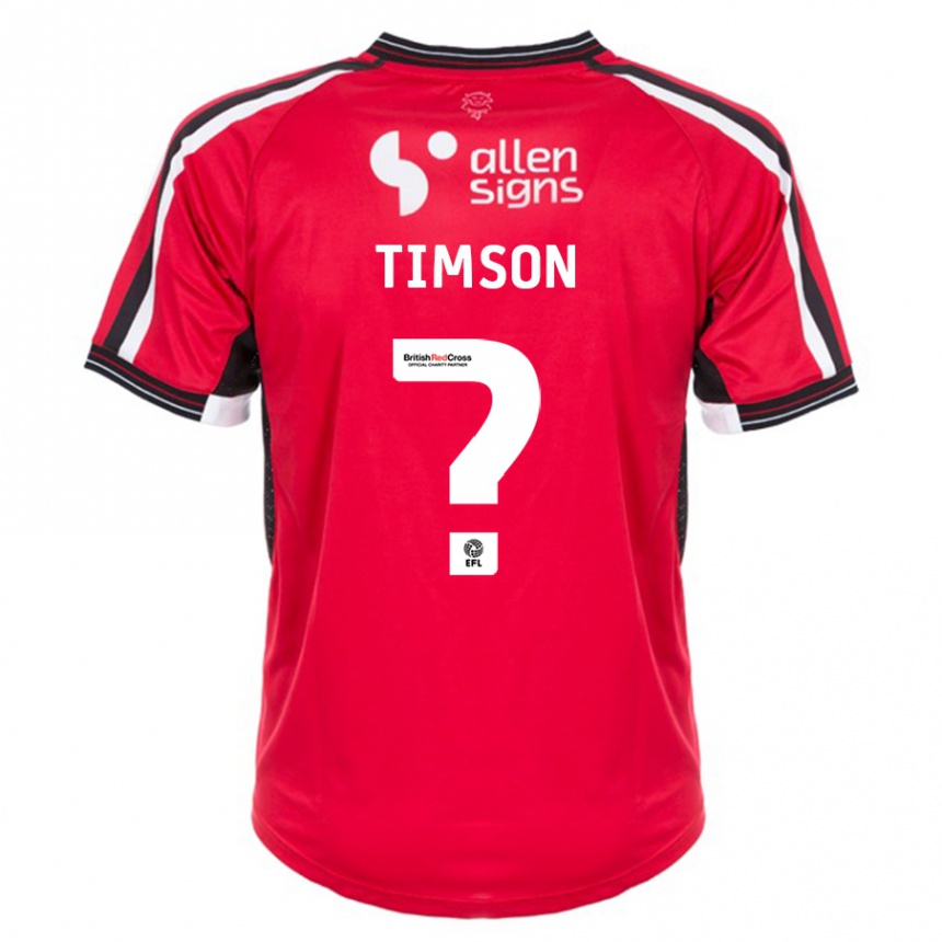 Kids Football Lana Timson #0 Red Home Jersey 2023/24 T-Shirt