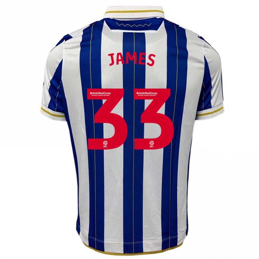 Kids Football Reece James #33 Blue White Home Jersey 2023/24 T-Shirt