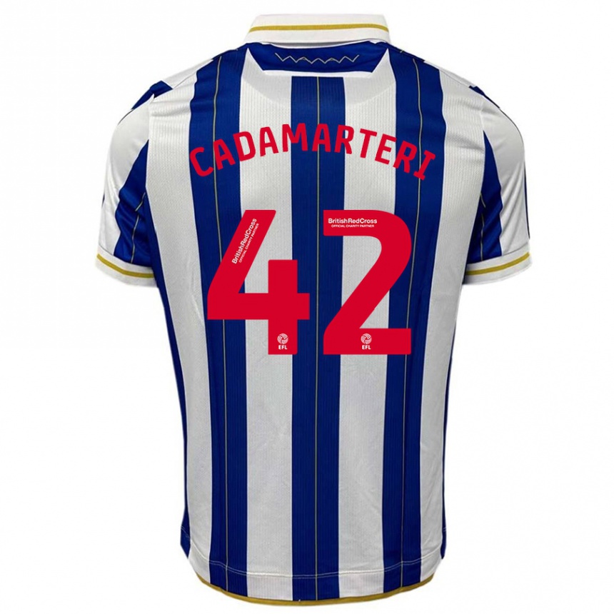 Kids Football Bailey Cadamarteri #42 Blue White Home Jersey 2023/24 T-Shirt