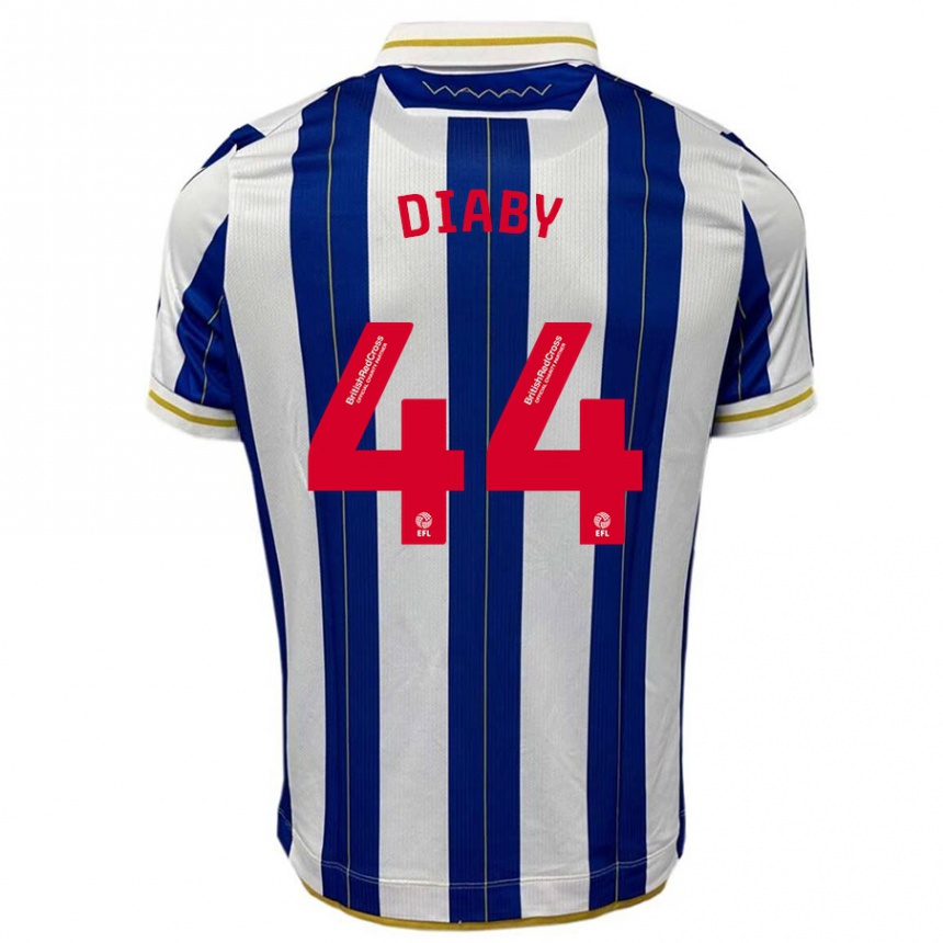 Kids Football Momo Diaby #44 Blue White Home Jersey 2023/24 T-Shirt