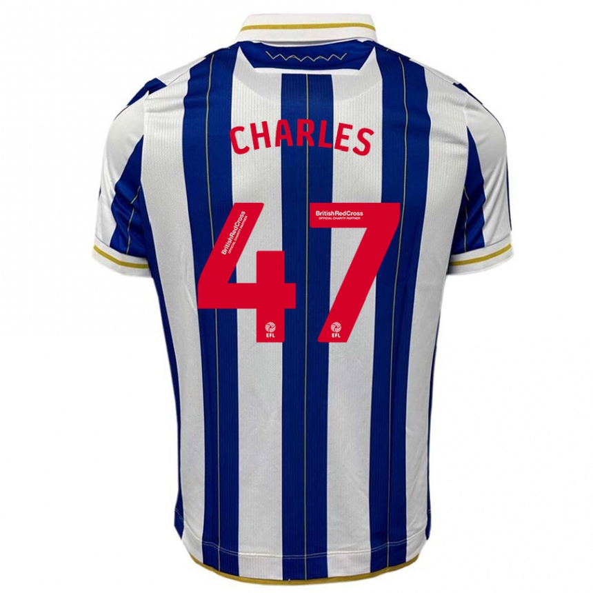 Kids Football Pierce Charles #47 Blue White Home Jersey 2023/24 T-Shirt