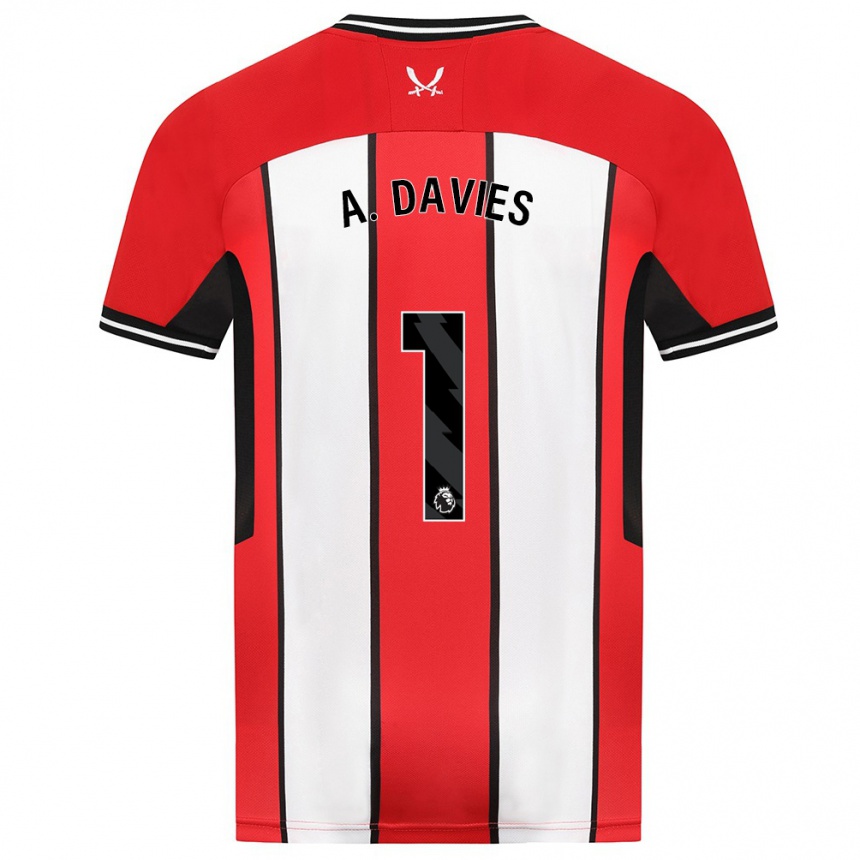 Kids Football Adam Davies #1 Red Home Jersey 2023/24 T-Shirt