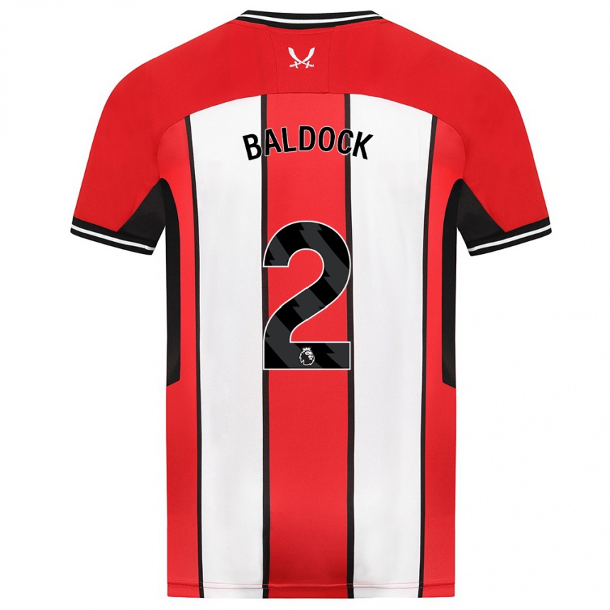 Kids Football George Baldock #2 Red Home Jersey 2023/24 T-Shirt