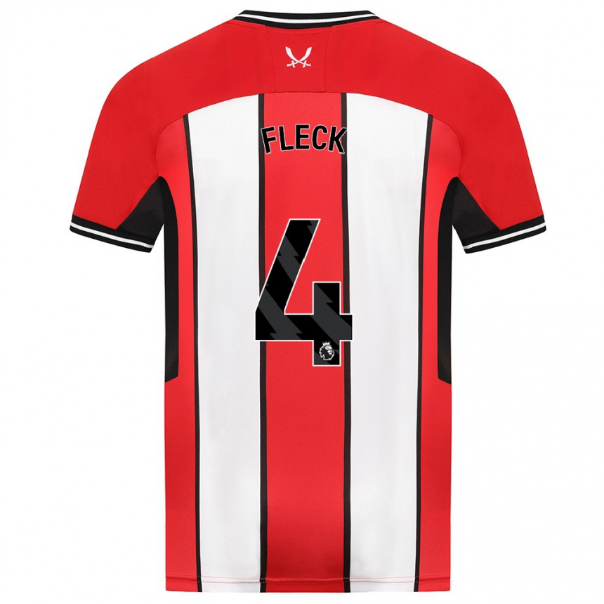 Kids Football John Fleck #4 Red Home Jersey 2023/24 T-Shirt