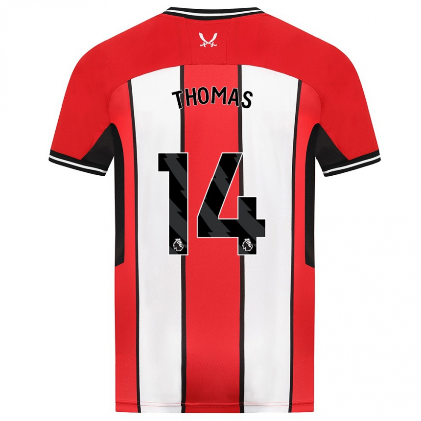Kids Football Luke Thomas #14 Red Home Jersey 2023/24 T-Shirt