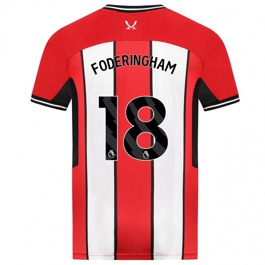 Kids Football Wes Foderingham #18 Red Home Jersey 2023/24 T-Shirt