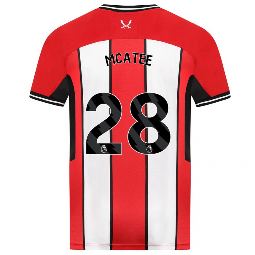 Kids Football James Mcatee #28 Red Home Jersey 2023/24 T-Shirt