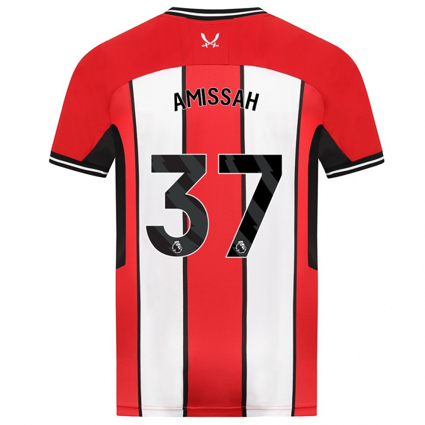 Kids Football Jordan Amissah #37 Red Home Jersey 2023/24 T-Shirt