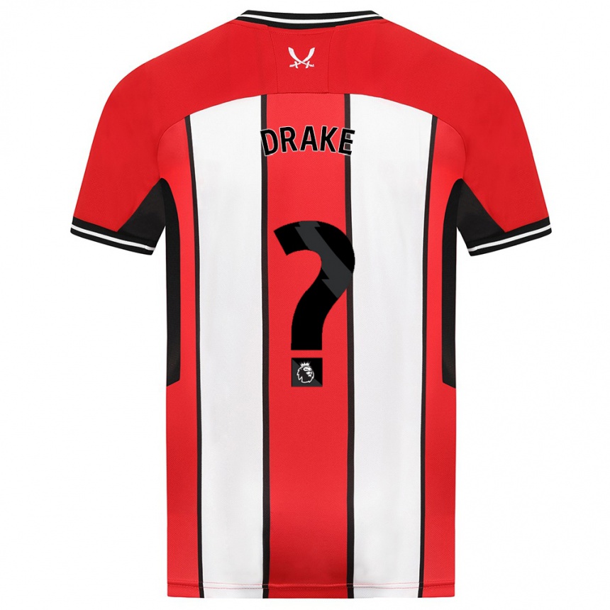 Kids Football Ben Drake #0 Red Home Jersey 2023/24 T-Shirt