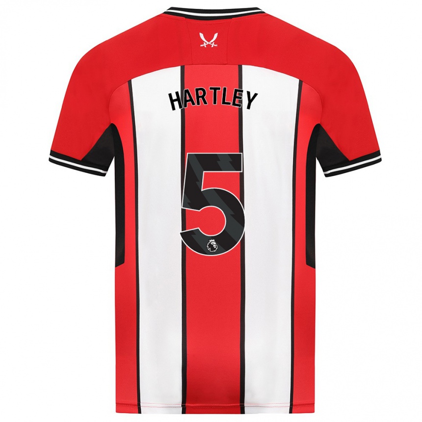 Kids Football Naomi Hartley #5 Red Home Jersey 2023/24 T-Shirt