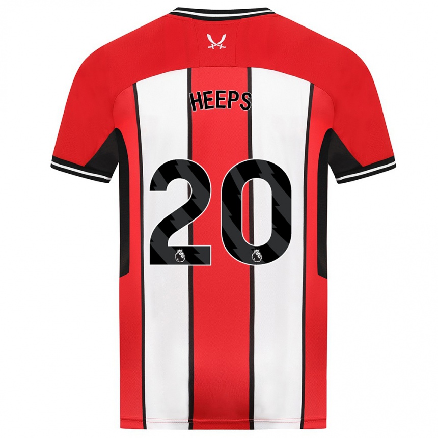Kids Football Eleanor Heeps #20 Red Home Jersey 2023/24 T-Shirt