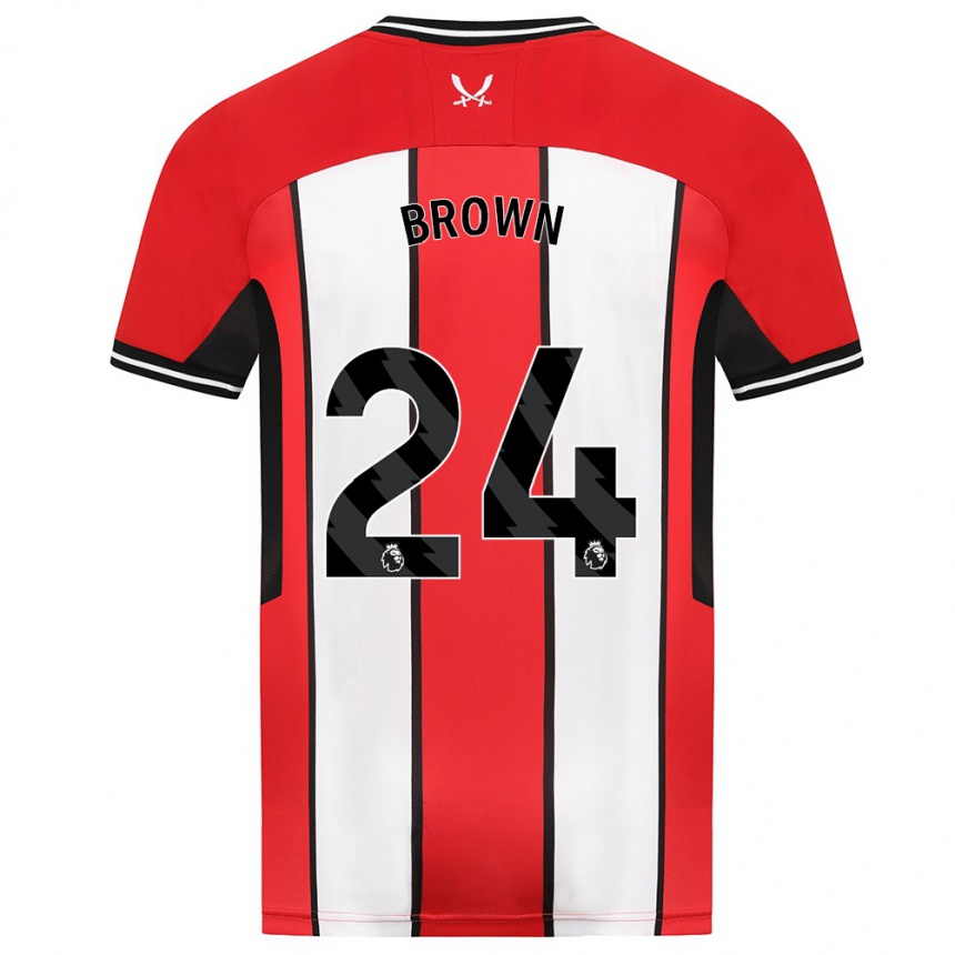 Kids Football Rachel Brown #24 Red Home Jersey 2023/24 T-Shirt