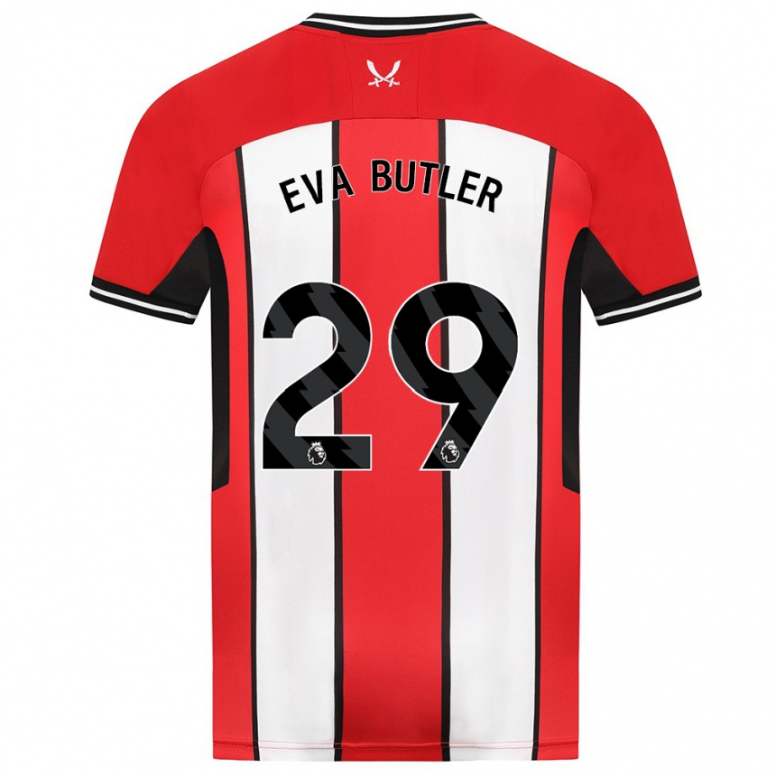 Kids Football Eva Butler #29 Red Home Jersey 2023/24 T-Shirt