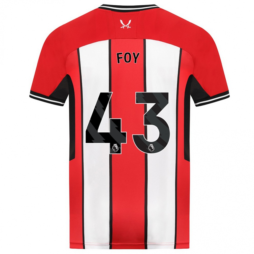 Kids Football Gus Foy #43 Red Home Jersey 2023/24 T-Shirt