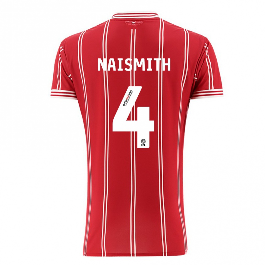 Kids Football Kal Naismith #4 Red Home Jersey 2023/24 T-Shirt