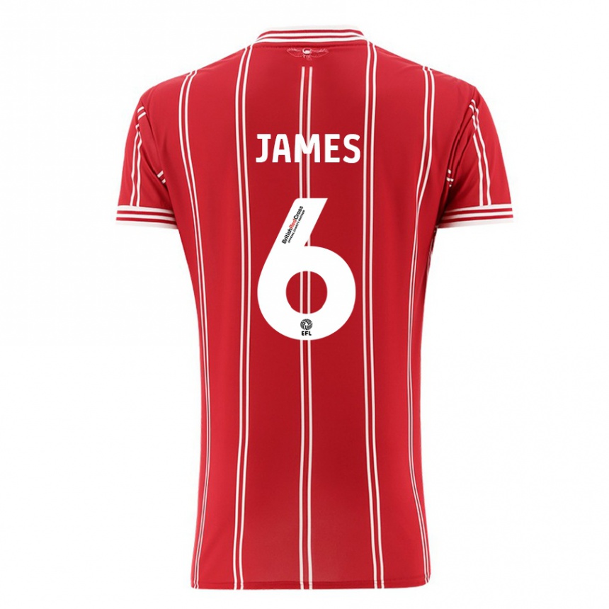 Kids Football Matty James #6 Red Home Jersey 2023/24 T-Shirt