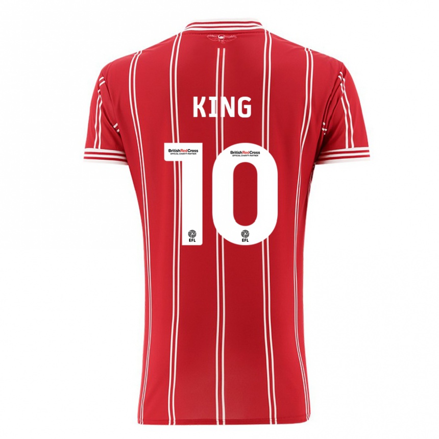 Kids Football Andy King #10 Red Home Jersey 2023/24 T-Shirt