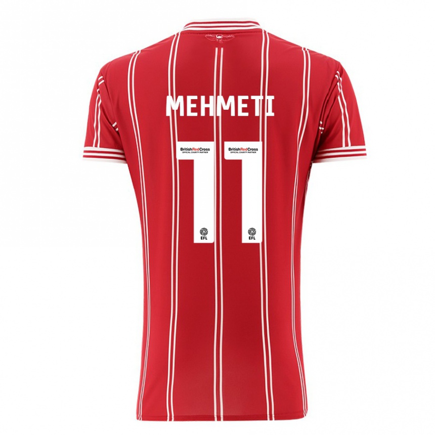 Kids Football Anis Mehmeti #11 Red Home Jersey 2023/24 T-Shirt