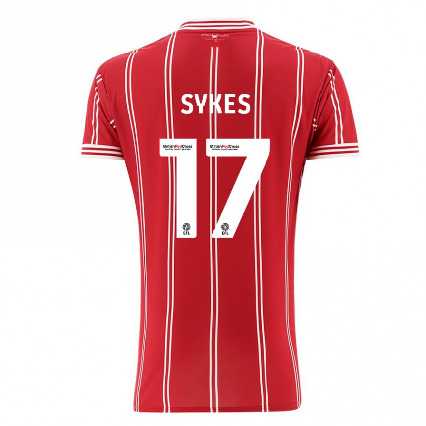 Kids Football Mark Sykes #17 Red Home Jersey 2023/24 T-Shirt