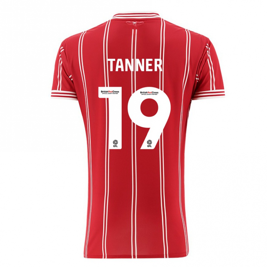 Kids Football George Tanner #19 Red Home Jersey 2023/24 T-Shirt