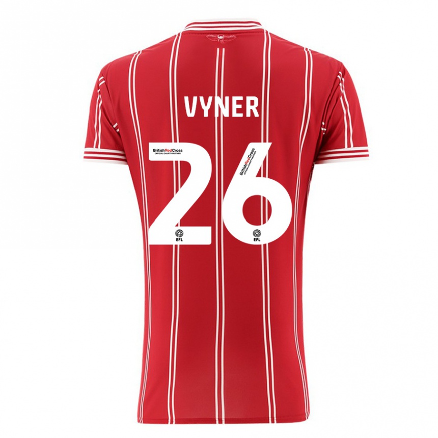 Kids Football Zak Vyner #26 Red Home Jersey 2023/24 T-Shirt