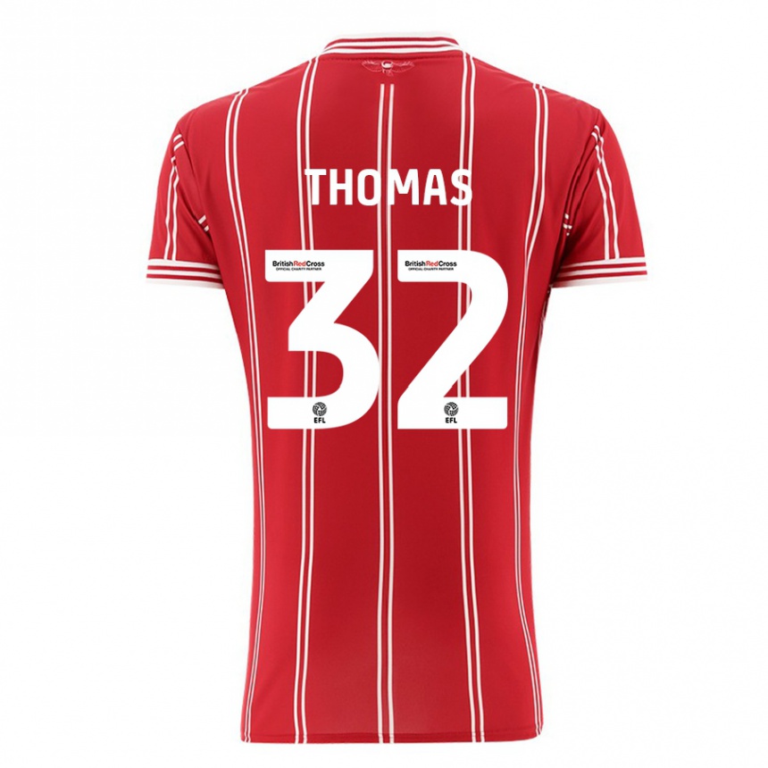 Kids Football Lewis Thomas #32 Red Home Jersey 2023/24 T-Shirt