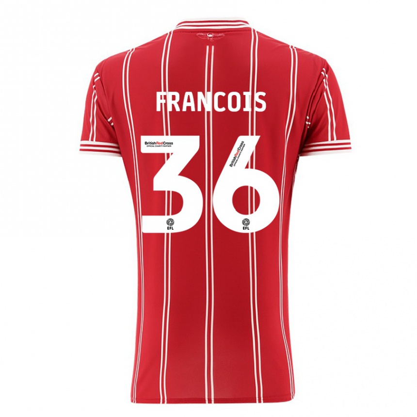 Kids Football Marlee Francois #36 Red Home Jersey 2023/24 T-Shirt