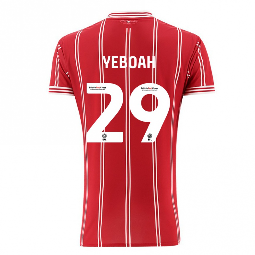 Kids Football Ephraim Yeboah #29 Red Home Jersey 2023/24 T-Shirt