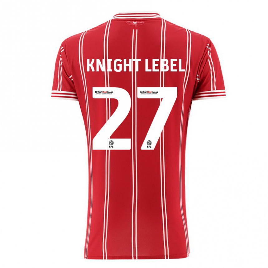 Kids Football Jamie Knight-Lebel #27 Red Home Jersey 2023/24 T-Shirt