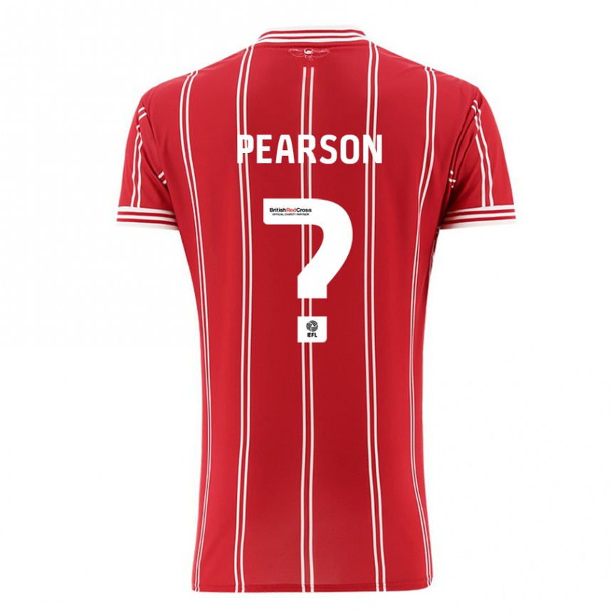 Kids Football Sam Pearson #0 Red Home Jersey 2023/24 T-Shirt