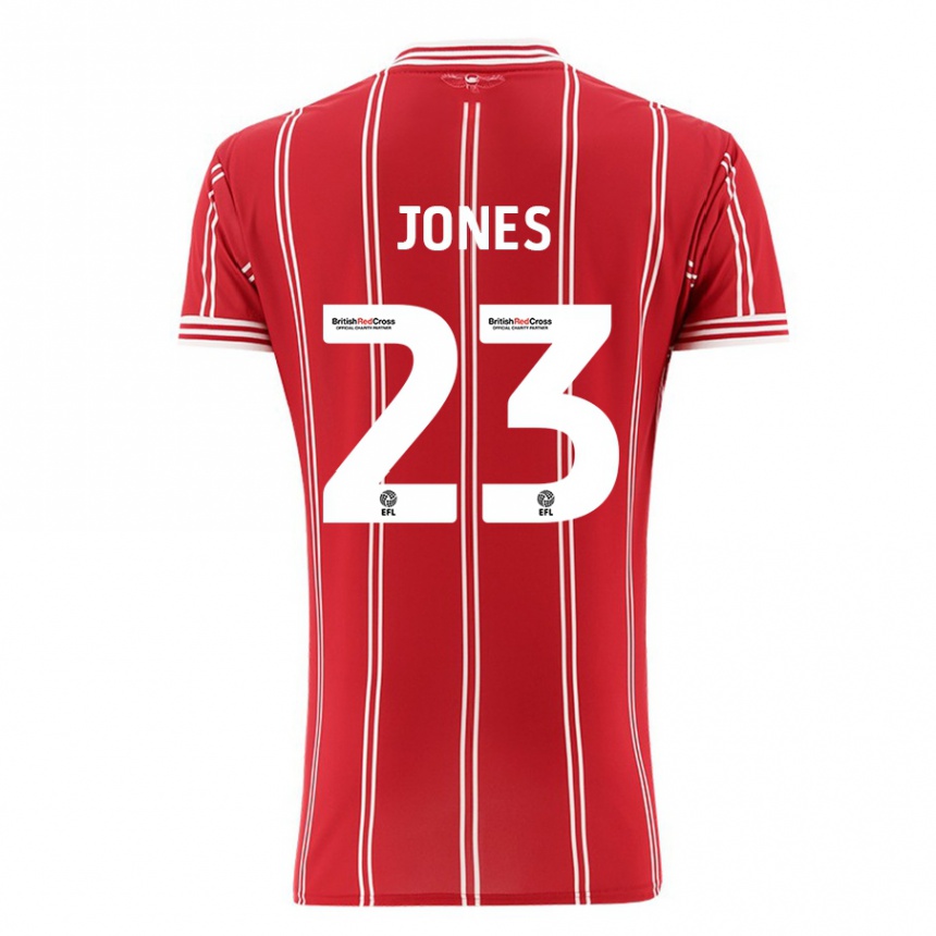 Kids Football Carrie Jones #23 Red Home Jersey 2023/24 T-Shirt