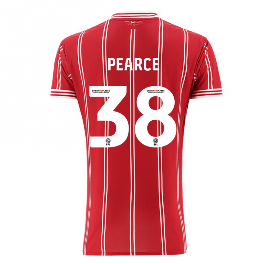 Kids Football Manon Pearce #38 Red Home Jersey 2023/24 T-Shirt