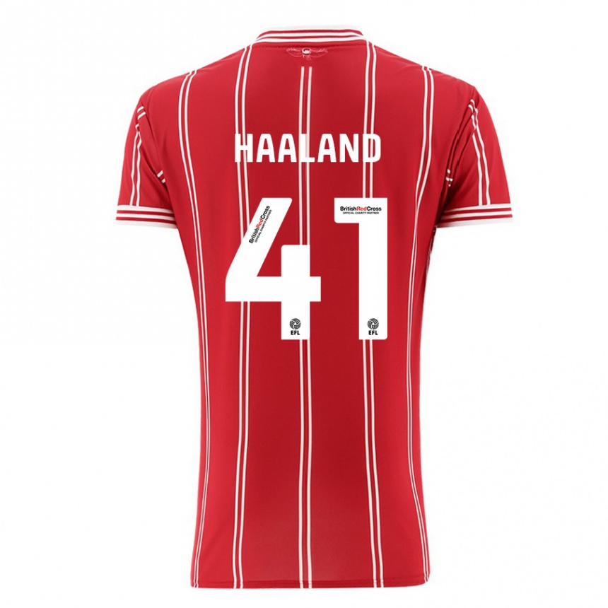 Kids Football Benedicte Haaland #41 Red Home Jersey 2023/24 T-Shirt