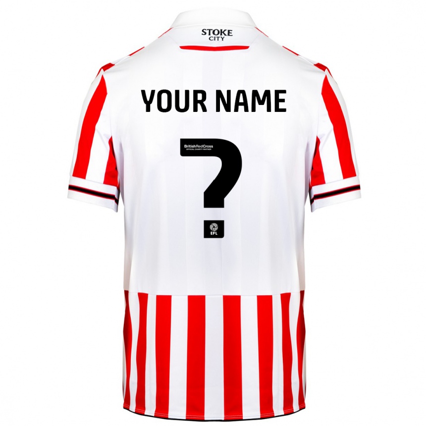 Kids Football Your Name #0 Red White Home Jersey 2023/24 T-Shirt