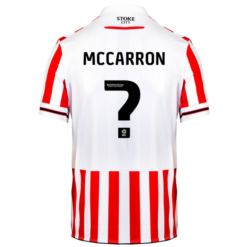 Kids Football Liam Mccarron #0 Red White Home Jersey 2023/24 T-Shirt