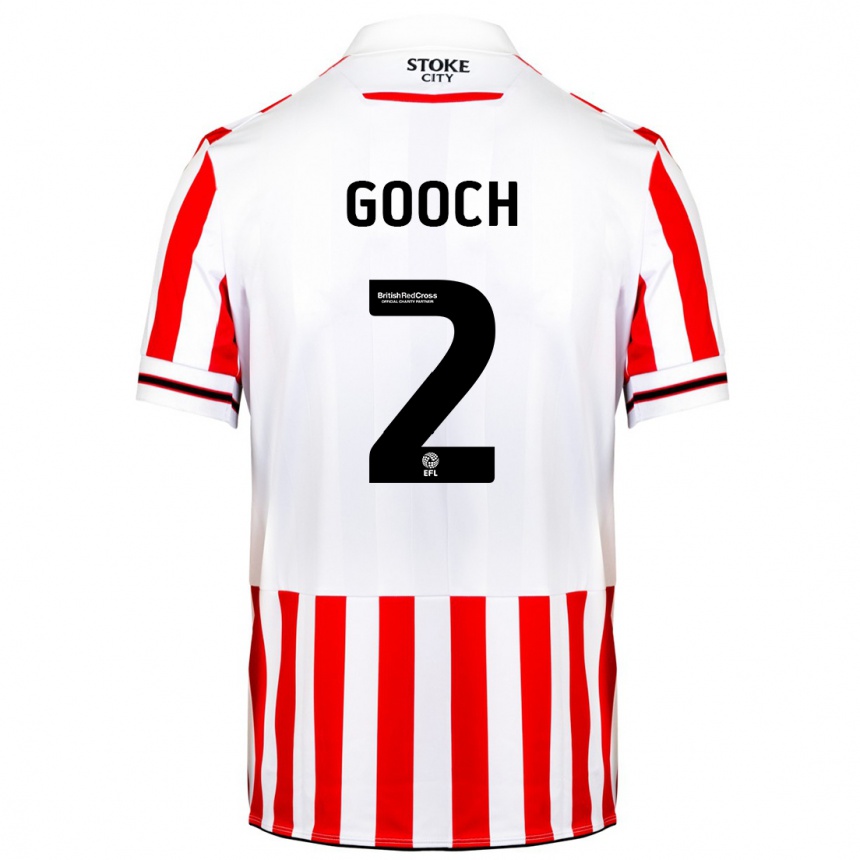 Kids Football Lynden Gooch #2 Red White Home Jersey 2023/24 T-Shirt