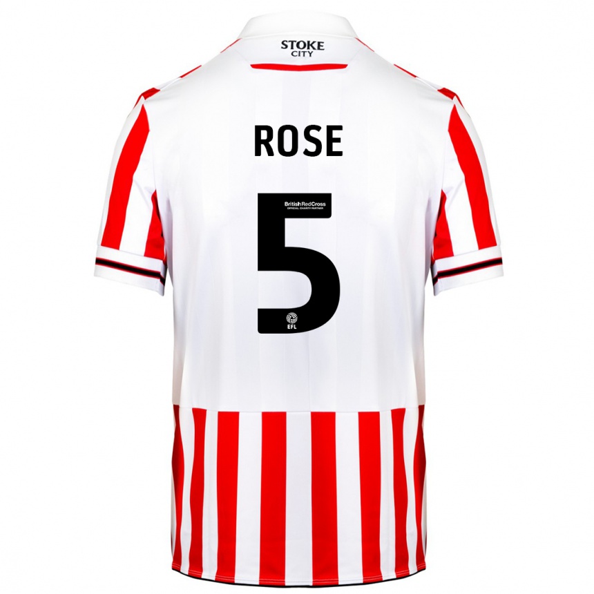 Kids Football Michael Rose #5 Red White Home Jersey 2023/24 T-Shirt