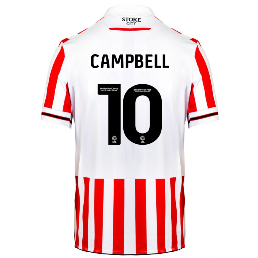 Kids Football Tyrese Campbell #10 Red White Home Jersey 2023/24 T-Shirt