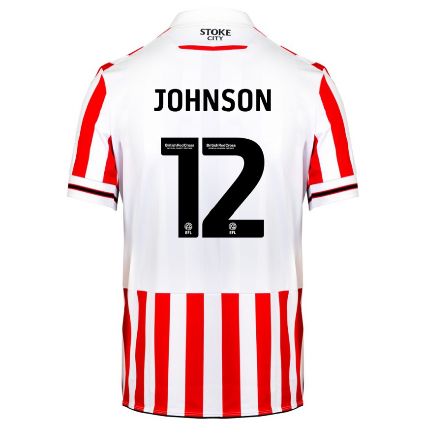 Kids Football Daniel Johnson #12 Red White Home Jersey 2023/24 T-Shirt