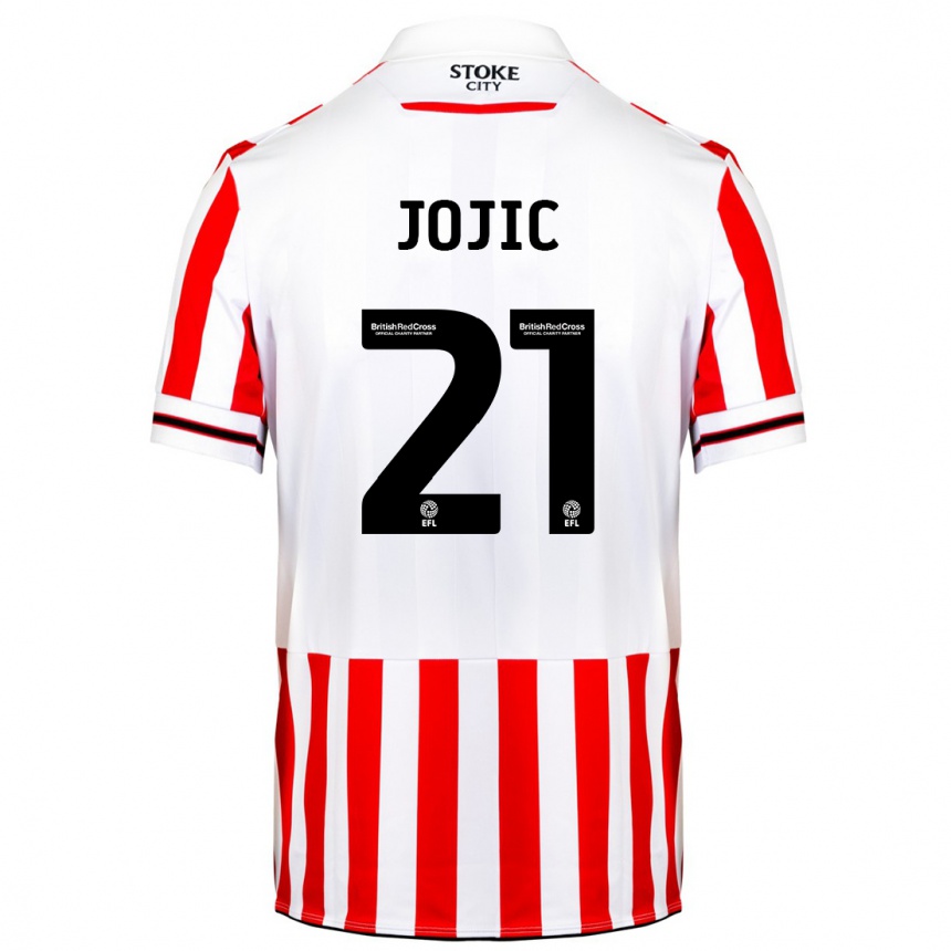 Kids Football Nikola Jojic #21 Red White Home Jersey 2023/24 T-Shirt