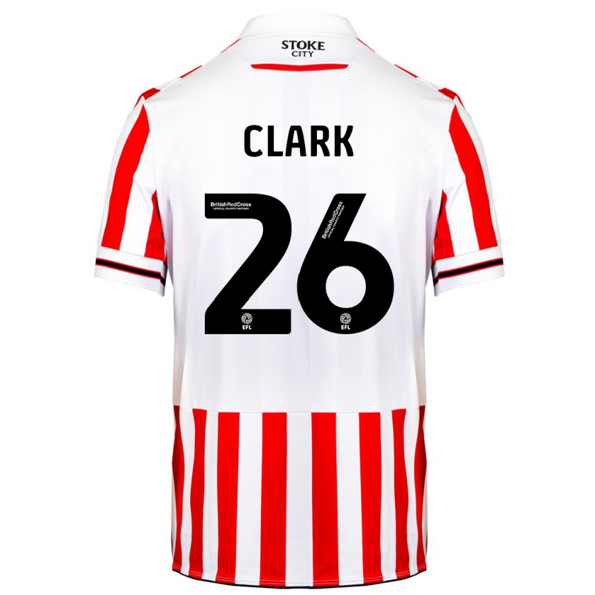 Kids Football Ciaran Clark #26 Red White Home Jersey 2023/24 T-Shirt