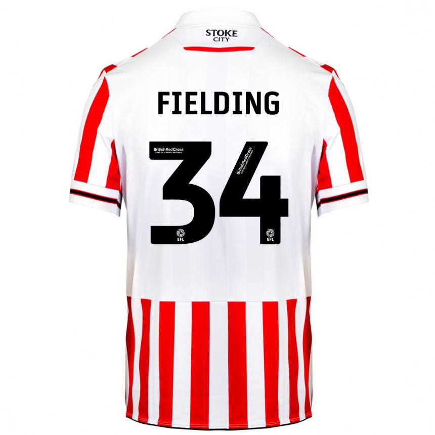 Kids Football Frank Fielding #34 Red White Home Jersey 2023/24 T-Shirt