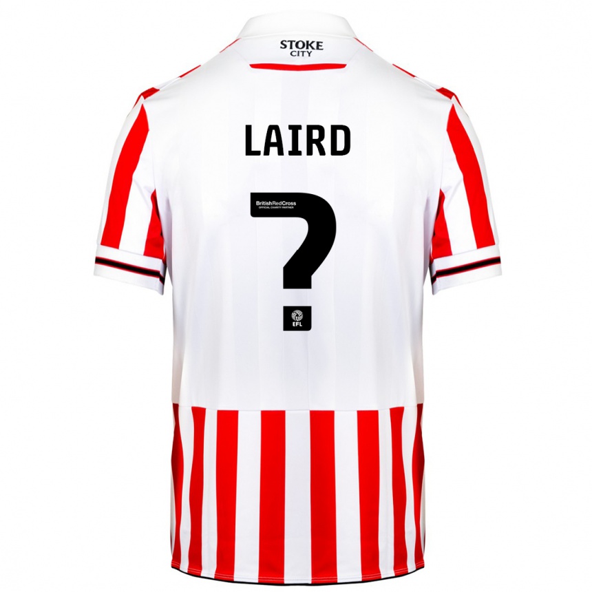 Kids Football Logan Laird #0 Red White Home Jersey 2023/24 T-Shirt