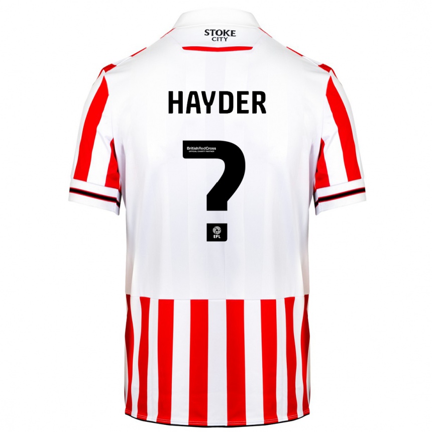 Kids Football Ali Hayder #0 Red White Home Jersey 2023/24 T-Shirt