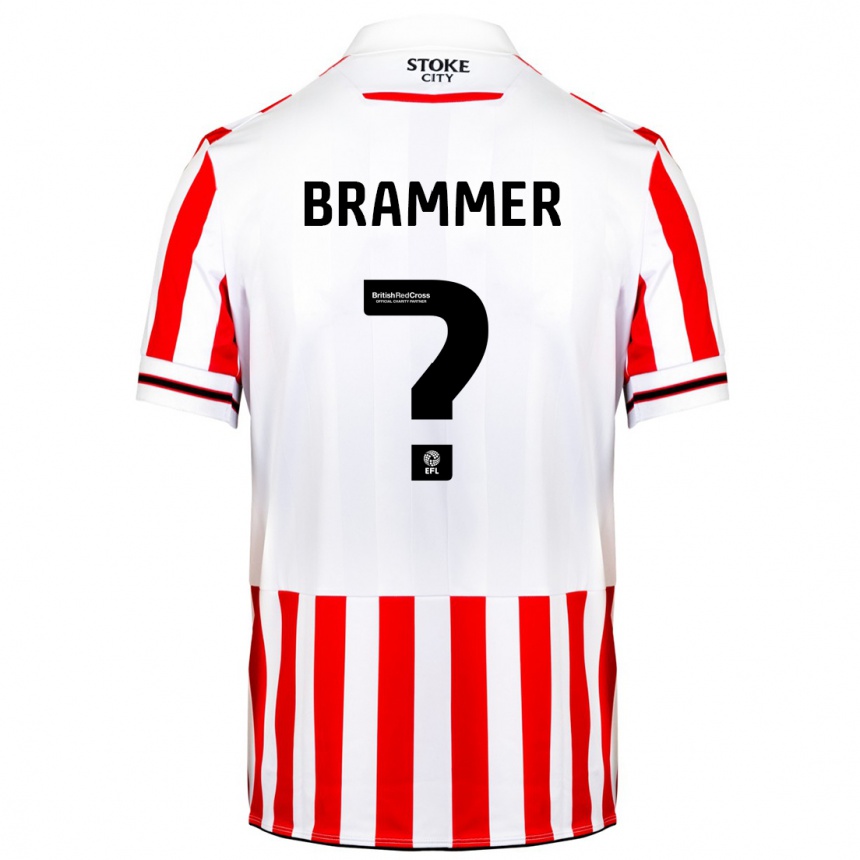 Kids Football Ruben Brammer #0 Red White Home Jersey 2023/24 T-Shirt
