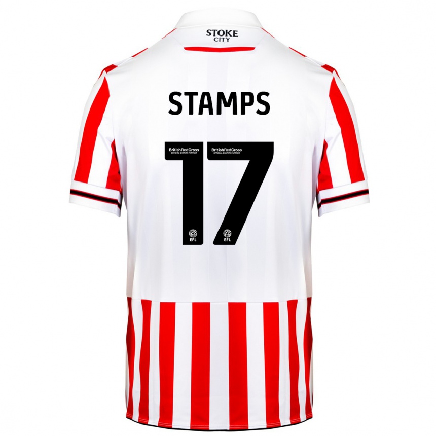 Kids Football Shannon Stamps #17 Red White Home Jersey 2023/24 T-Shirt