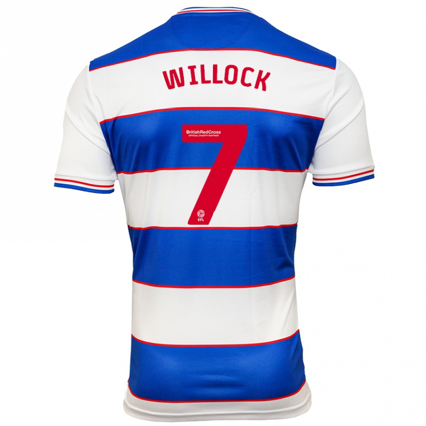 Kids Football Chris Willock #7 White Blue Home Jersey 2023/24 T-Shirt