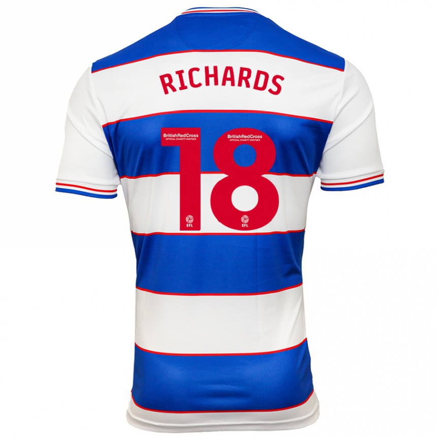 Kids Football Taylor Richards #18 White Blue Home Jersey 2023/24 T-Shirt