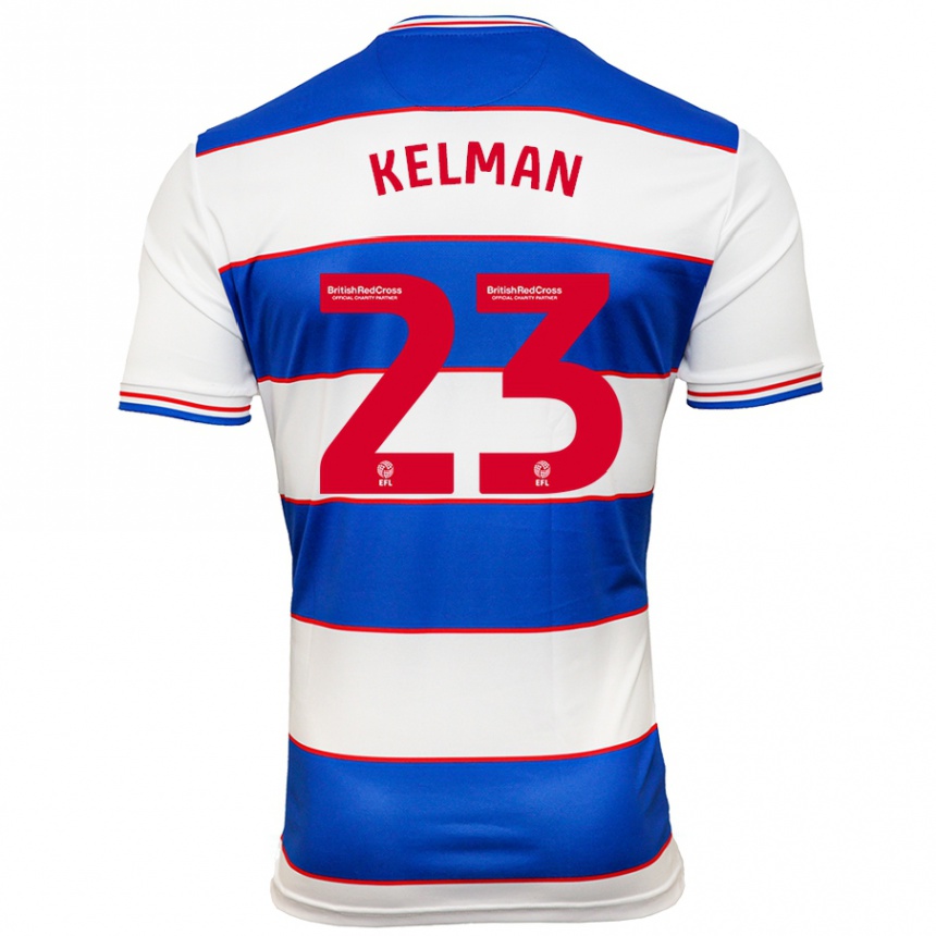 Kids Football Charlie Kelman #23 White Blue Home Jersey 2023/24 T-Shirt