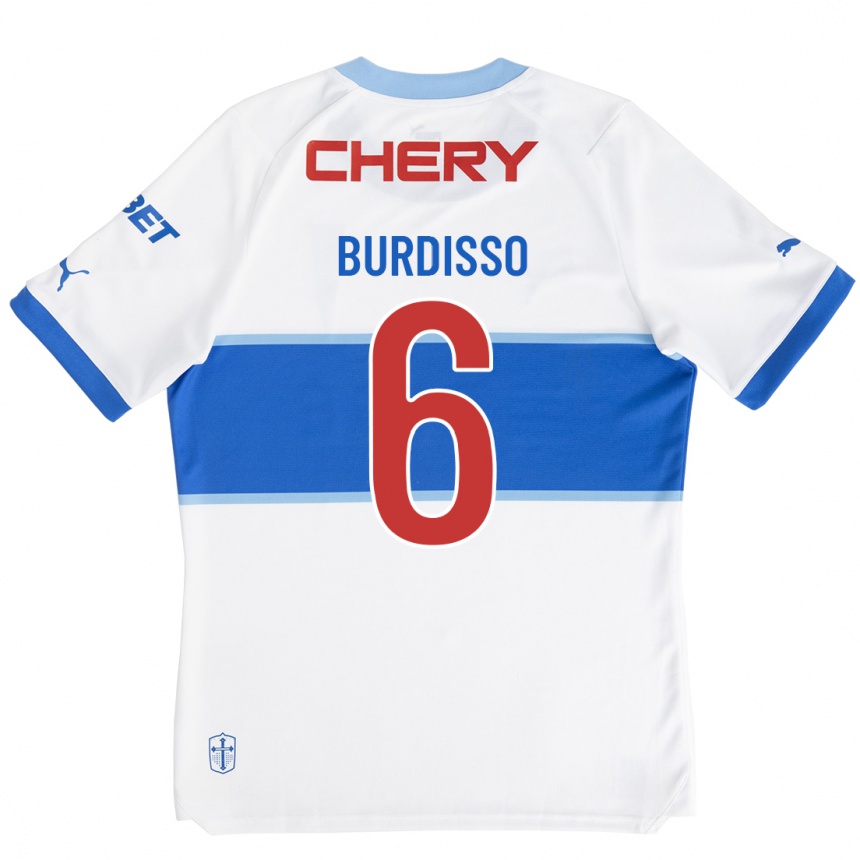 Kids Football Guillermo Burdisso #6 White Home Jersey 2023/24 T-Shirt